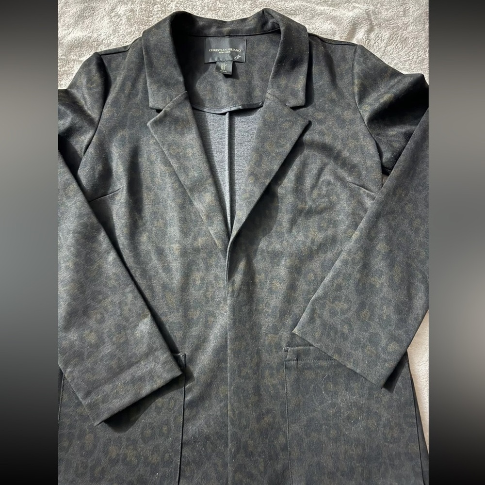 Christian Siriano‎ Womens Animal Print Open Blazer Jacket Size Small - Picture 3 of 11